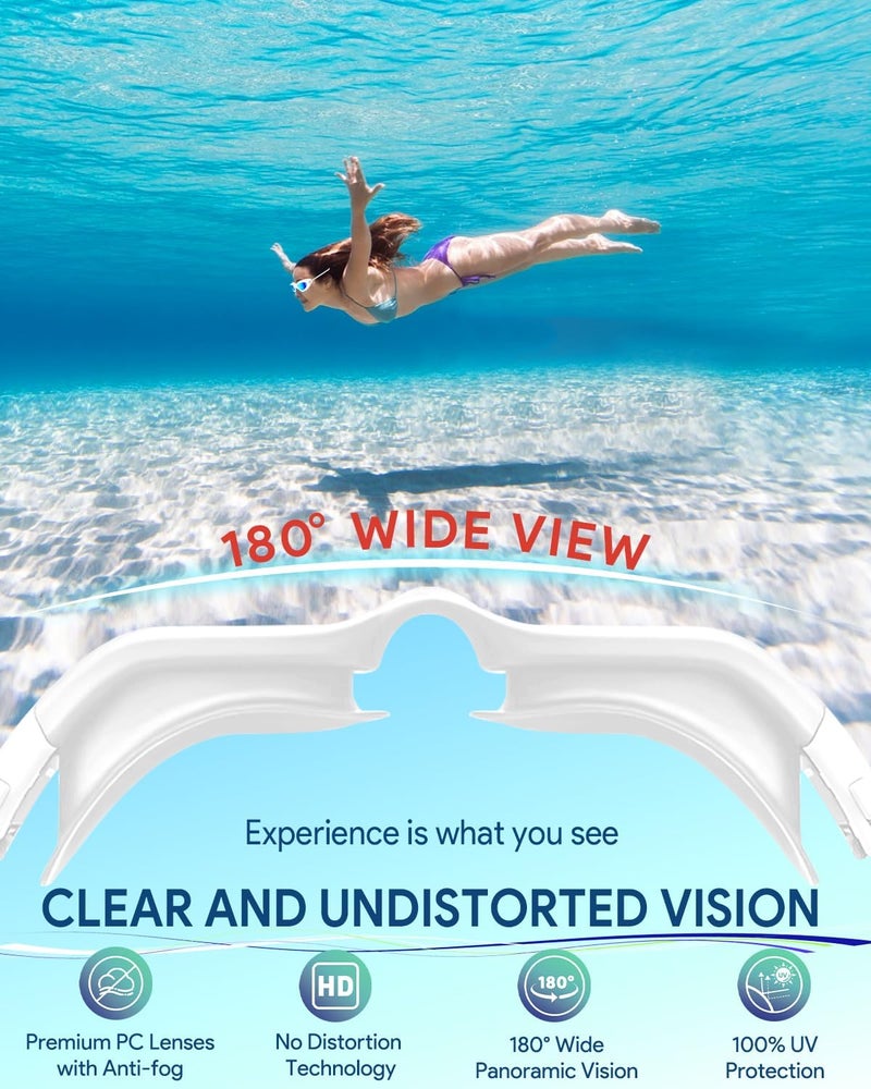 Otionus Store Swim Goggles, Polarized Adult Swimming Goggles Bungee Strap No Hair Pulling Anti-fog Pool Goggles for Men Women - Image 5